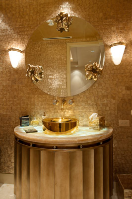 Gold Color Bathroom Design Palm Beach Condo