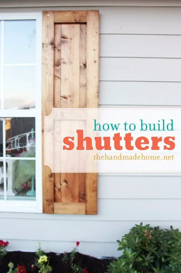 Build Handmade Shutters DIY Curb Appeal Ideas on budget